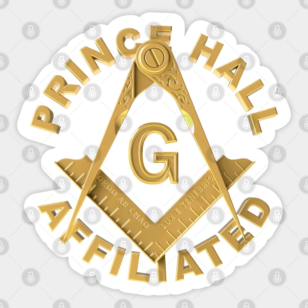 Prince Hall Affiliated PHA Masonic Freemason Sticker by Master Mason Made